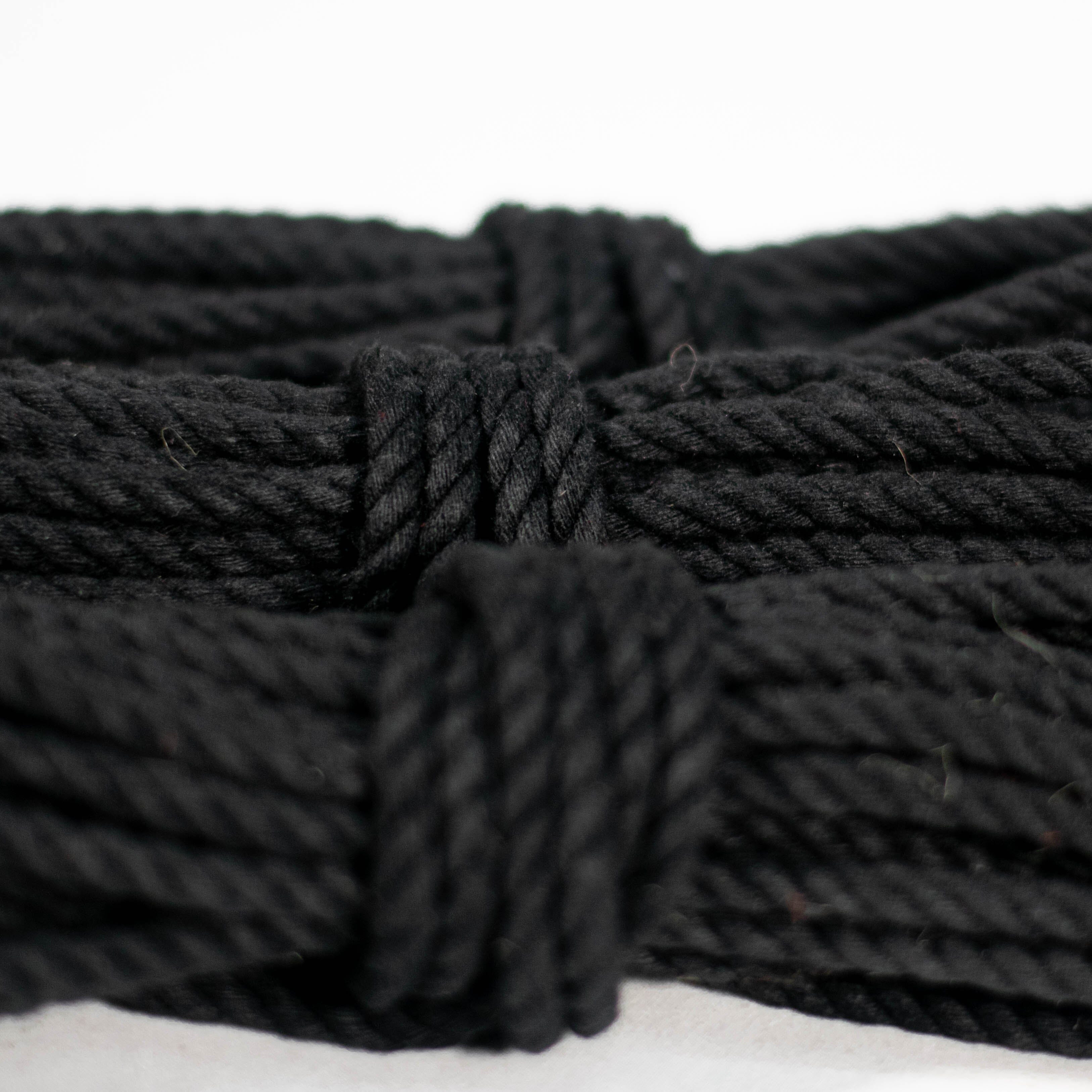 100+ ft hand dyed cotton shibari rope - black 2024 & dark grey